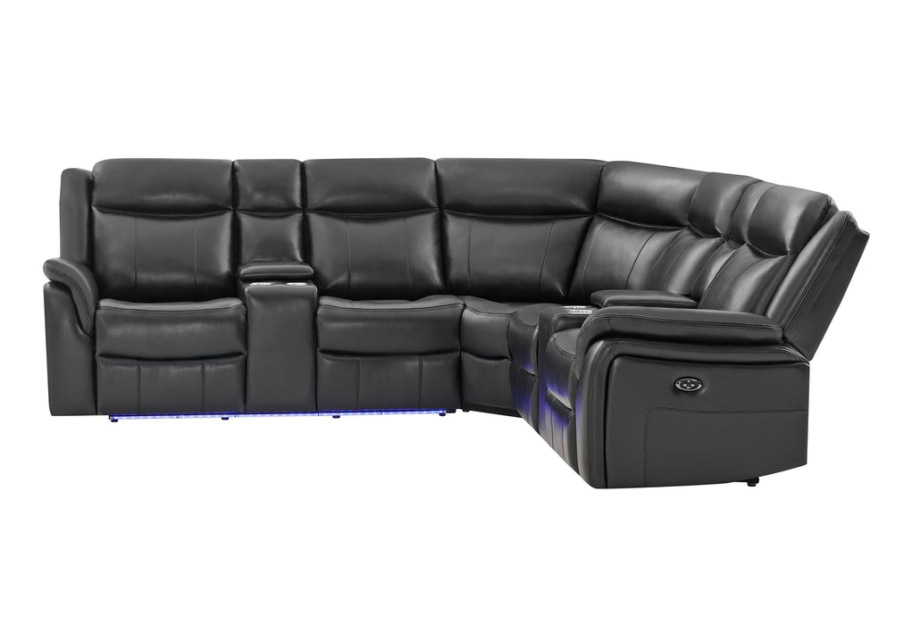 UM02 BLACK SECTIONAL - Home Furniture And More (Brentwood, MD)