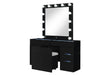 ELLA BLACK VANITY SET WITH STORAGE STOOL - Home Furniture And More (Brentwood, MD)