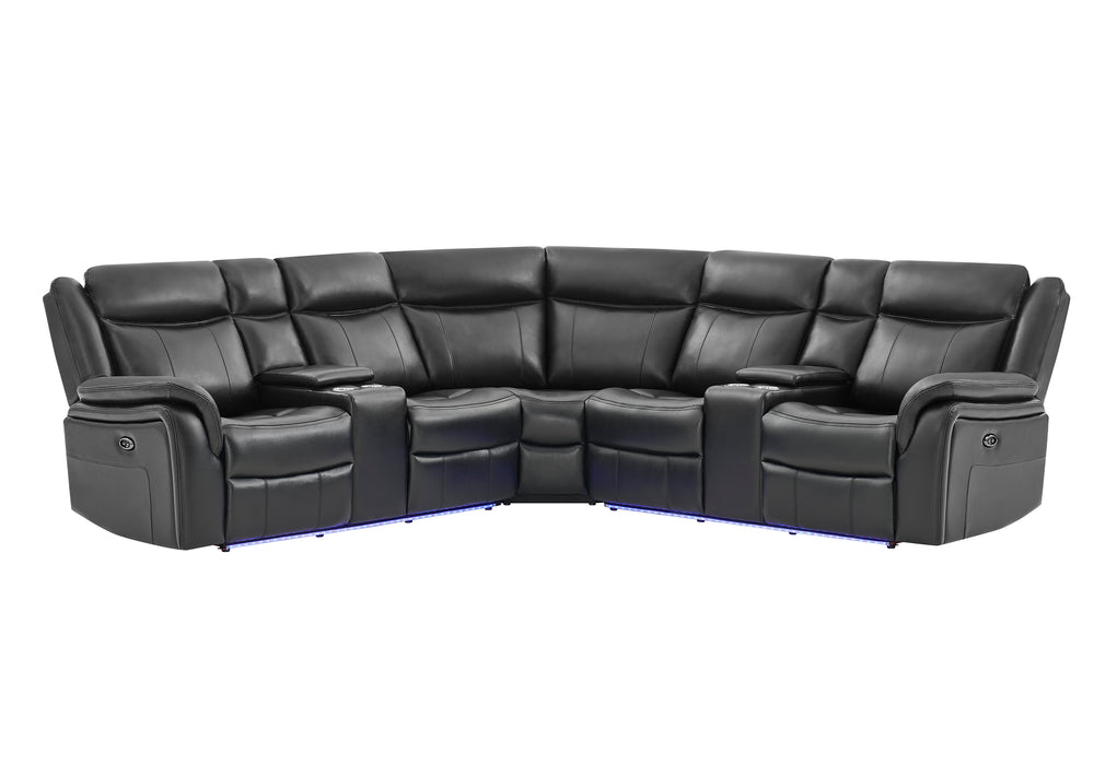 UM02 BLACK SECTIONAL - Home Furniture And More (Brentwood, MD)