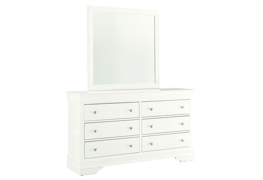 POMPEI METALLIC WHITE MIRROR - Home Furniture And More (Brentwood, MD)