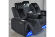 U8000 BLACK PWR REC SOFA/PWR CON REC LOVESEAT/PWR RECLINER W/PHR - Home Furniture And More (Brentwood, MD)