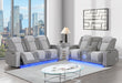 U8000 GREY PWR REC SOFA/PWR CONSOLE REC LOVESEAT W/PHR - Home Furniture And More (Brentwood, MD)