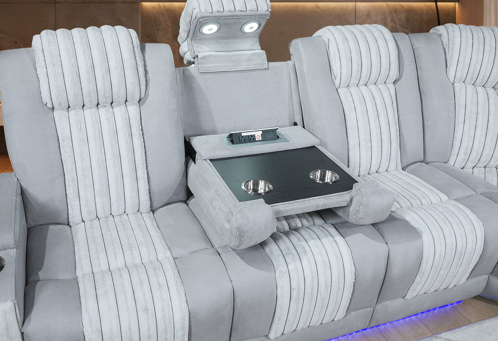U8000 GREY P2 SECTIONAL WITH LED - Home Furniture And More (Brentwood, MD)