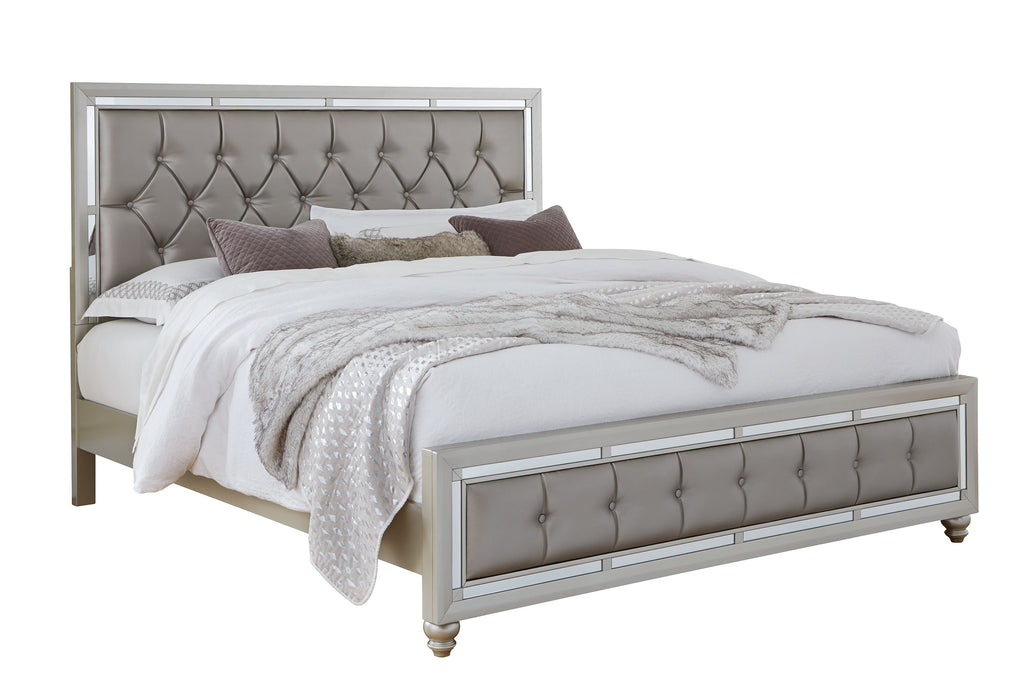 RILEY SILVER KING BED - Home Furniture And More (Brentwood, MD)