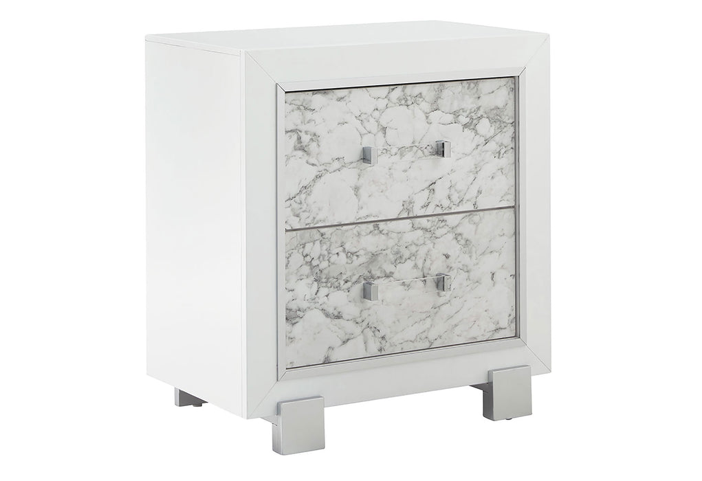 SANTORINI WHITE NIGHTSTAND - Home Furniture And More (Brentwood, MD)