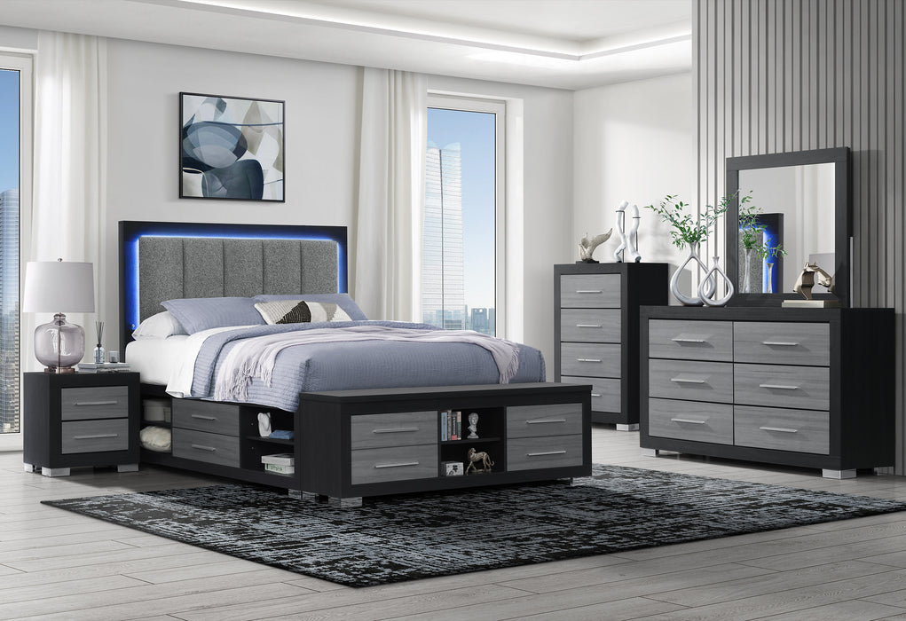 EMMA BLACK/GREY QUEEN BED GROUP - Home Furniture And More (Brentwood, MD)