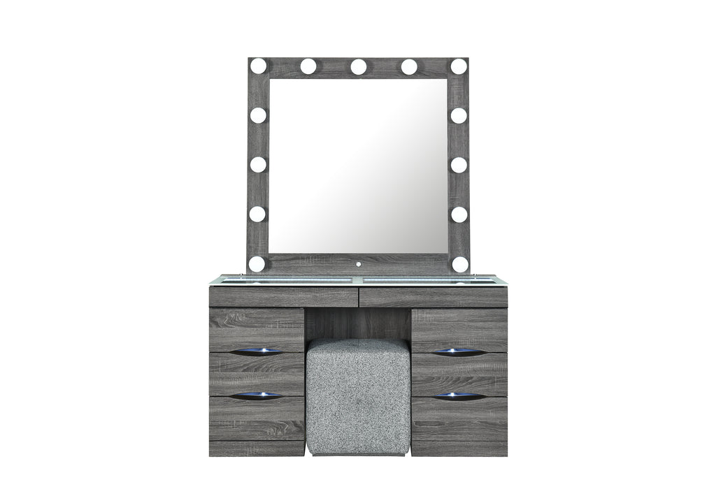 LEXI GREY VANITY WITH SPEAKER - Home Furniture And More (Brentwood, MD)