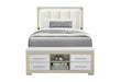 EMMA NATURAL/WHITE FULL BED WITH LED AND USB - Home Furniture And More (Brentwood, MD)