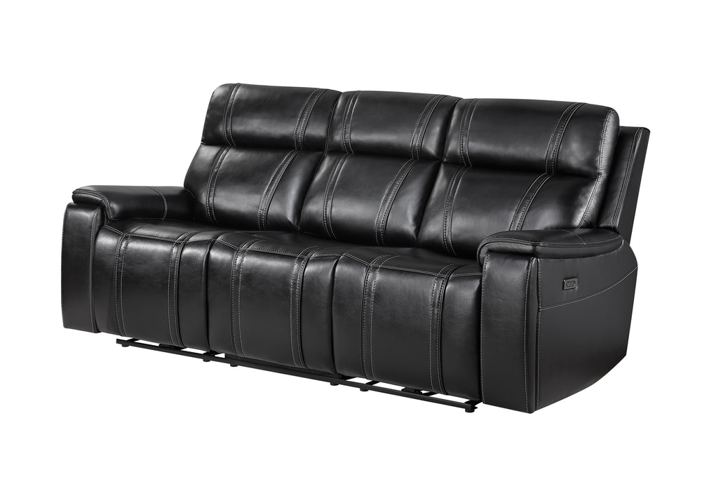 U8880 BLACK LEATHER POWER RECLINING SOFA - Home Furniture And More (Brentwood, MD)
