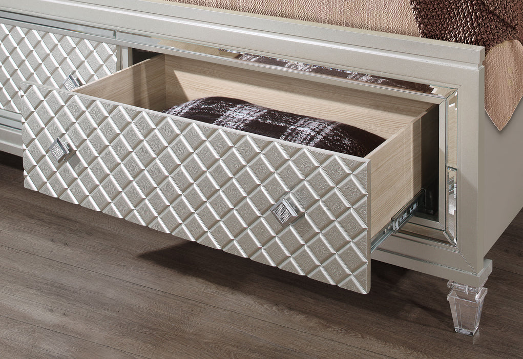PARIS CHAMPAGNE KING BED WITH LED - Home Furniture And More (Brentwood, MD)