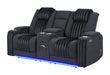 U8000 BLACK PWR CONSOLE REC LOVESEAT W/PHR, LED AND SPEAKER - Home Furniture And More (Brentwood, MD)