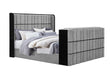 ISABELLA GREY KING BED W/LED, TV LIFT, SPEAKER AND FIREPLACE - Home Furniture And More (Brentwood, MD)