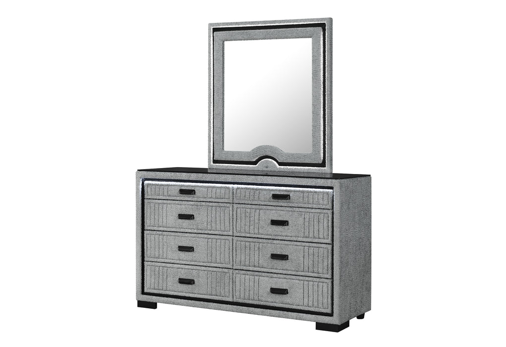 ISABELLA GREY MIRROR WITH LED - Home Furniture And More (Brentwood, MD)