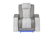 U8000 GREY POWER RECLINER W/ POWER HEADREST & LED LIGHT - Home Furniture And More (Brentwood, MD)
