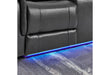 U8879 BLANCHE CHARCOAL WITH BLACK WELT POWER RECLINER WITH LED - Home Furniture And More (Brentwood, MD)