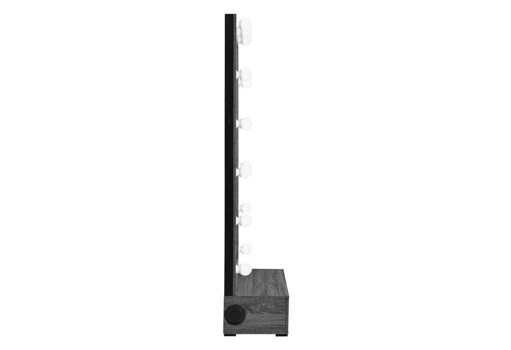 LEXI GREY TALL MIRROR WITH DRAWER AND SPEAKERS - Home Furniture And More (Brentwood, MD)