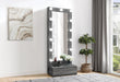 LEXI GREY TALL MIRROR WITH DRAWER AND SPEAKERS - Home Furniture And More (Brentwood, MD)