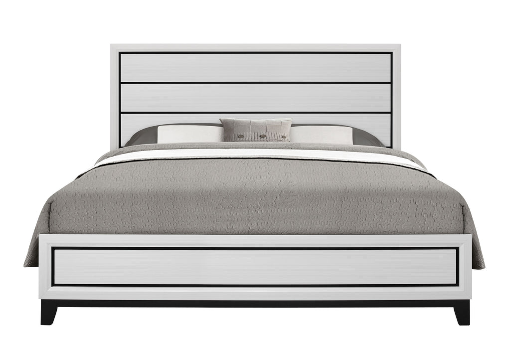 KATE WHITE KING BED, DRESSER, MIRROR AND NIGHTSTAND - Home Furniture And More (Brentwood, MD)