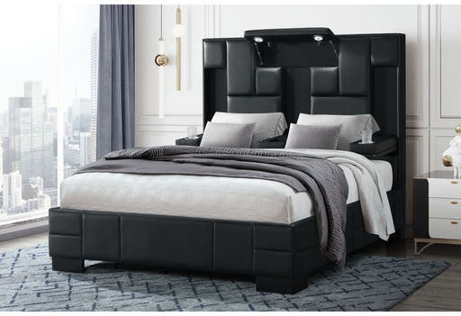 OSCAR BLACK QUEEN BED NO WOOD TRIM - Home Furniture And More (Brentwood, MD)