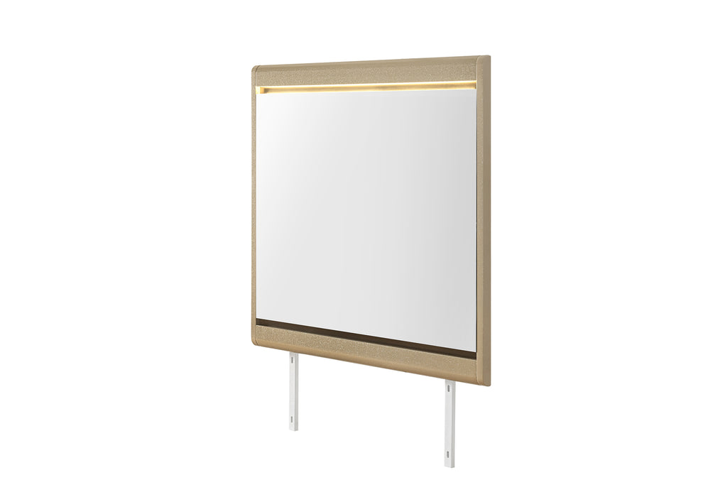 GENESIS GOLD MIRROR WITH LED - Home Furniture And More (Brentwood, MD)