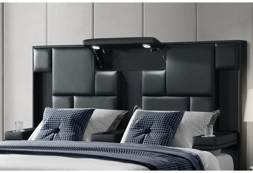 OSCAR BLACK QUEEN BED NO WOOD TRIM - Home Furniture And More (Brentwood, MD)