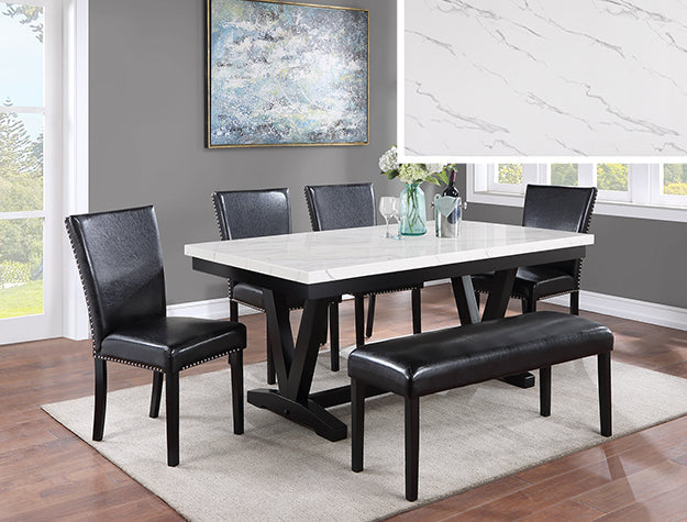 Tanner Dining Tbl Faux Carrara Mbl - Home Furniture And More (Brentwood, MD)