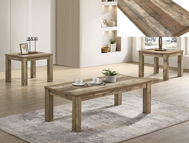 Theo 3-Pc Coffee Table Set-Reclaimed Wood - Home Furniture And More (Brentwood, MD)