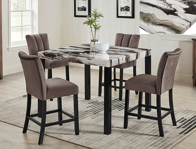 Vega Faux Marble Ct Height Table - Home Furniture And More (Brentwood, MD)